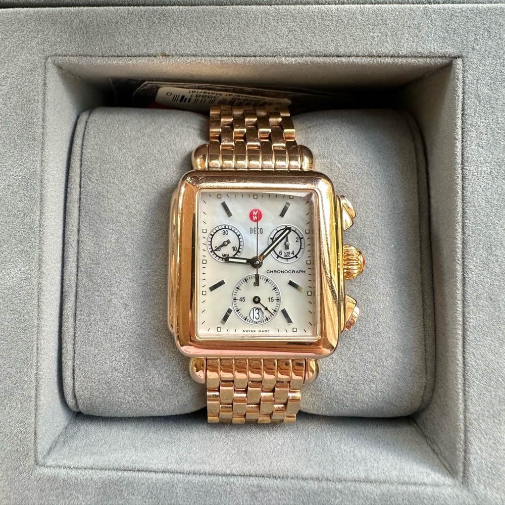 Michele Rose Gold Watch For Women